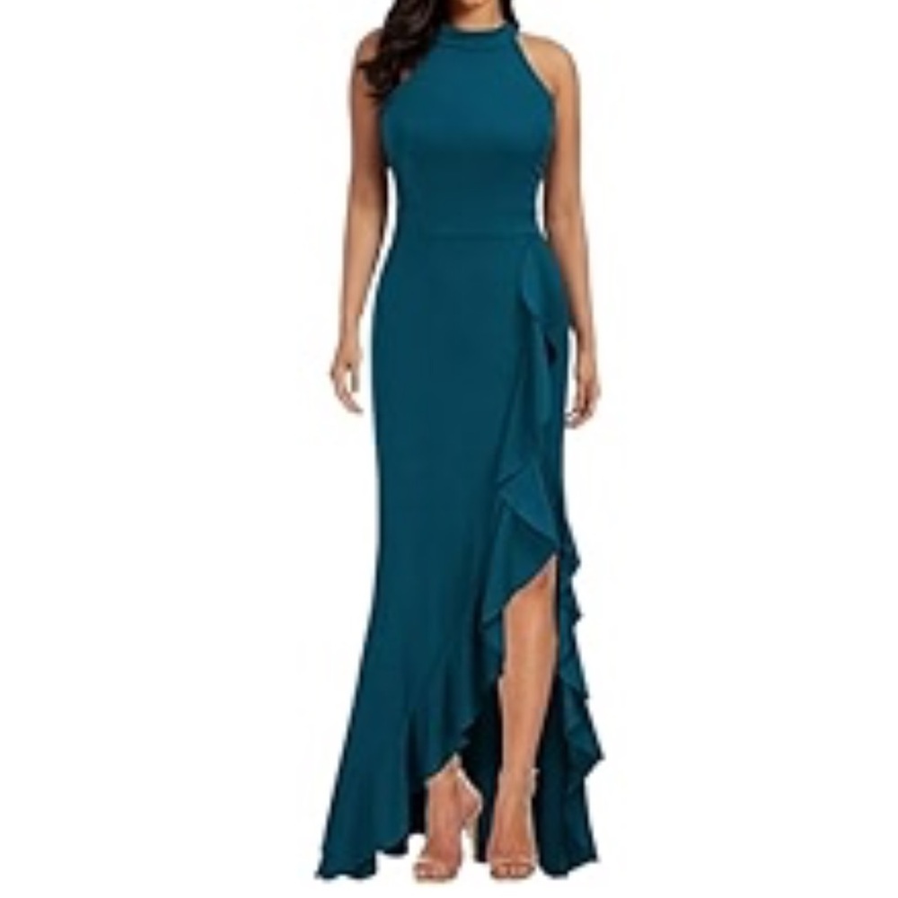 NWT WOOSEA High Neck Split Bodycon Mermaid Evening Cocktail Long Dress, Medium